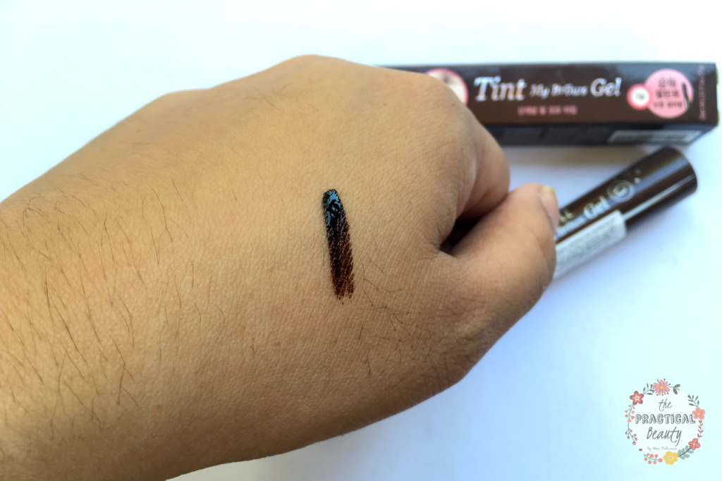 The Practical Beauty | Brow tinting before and after Swatch